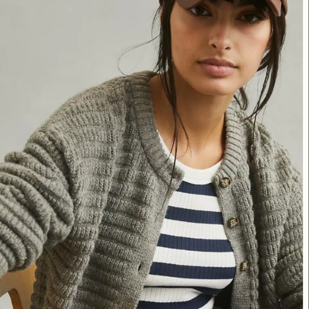 Anthropologie Maeve Textured Cardigan Sweater